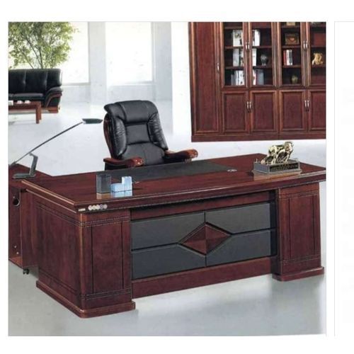 Executive Boss Office Work Desk + Reclining Leather Chair